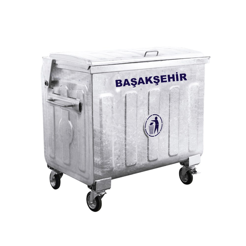 Başakşehir Sıcak Daldırma 770 Litre Metal Çöp Konteyneri